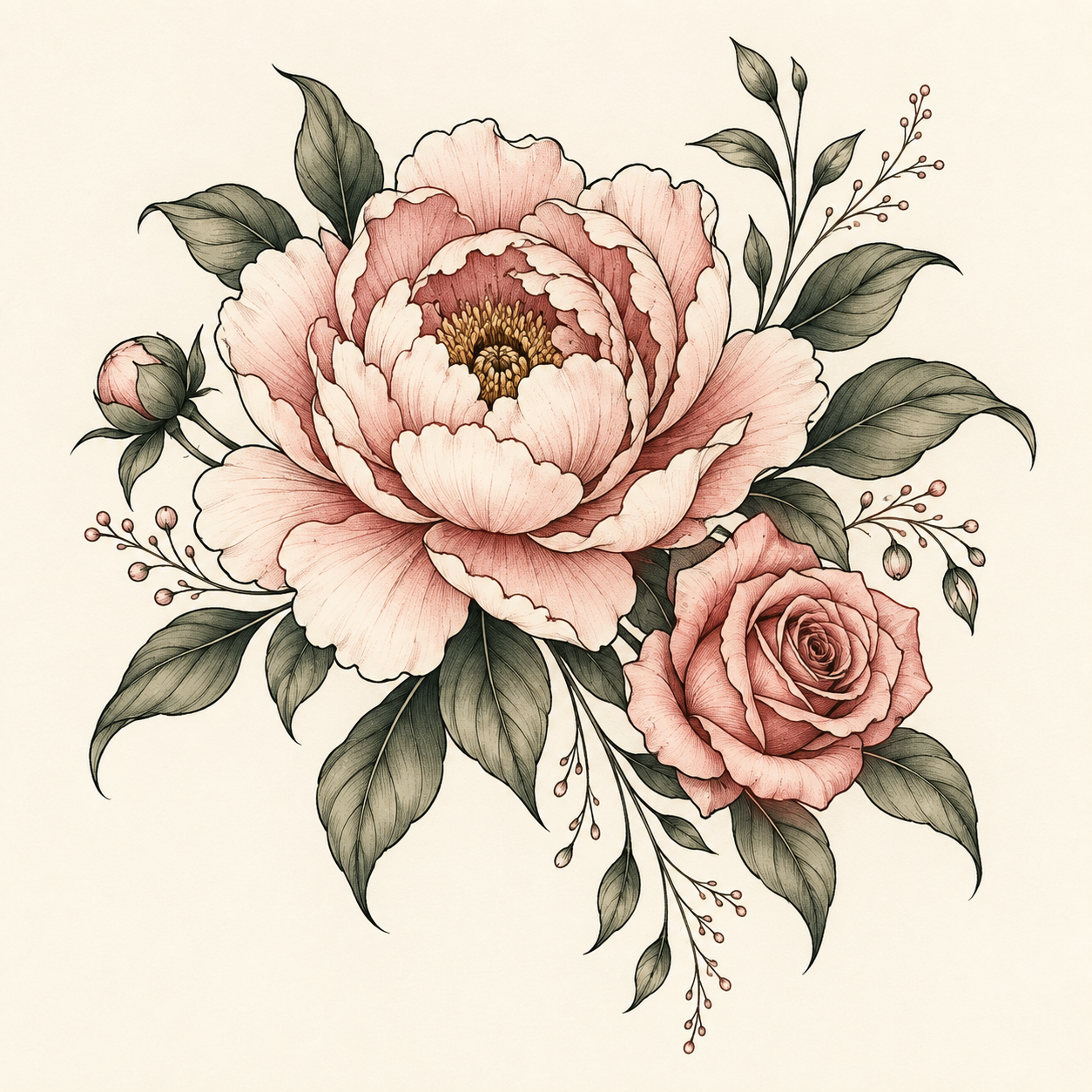 Floral tattoo design example