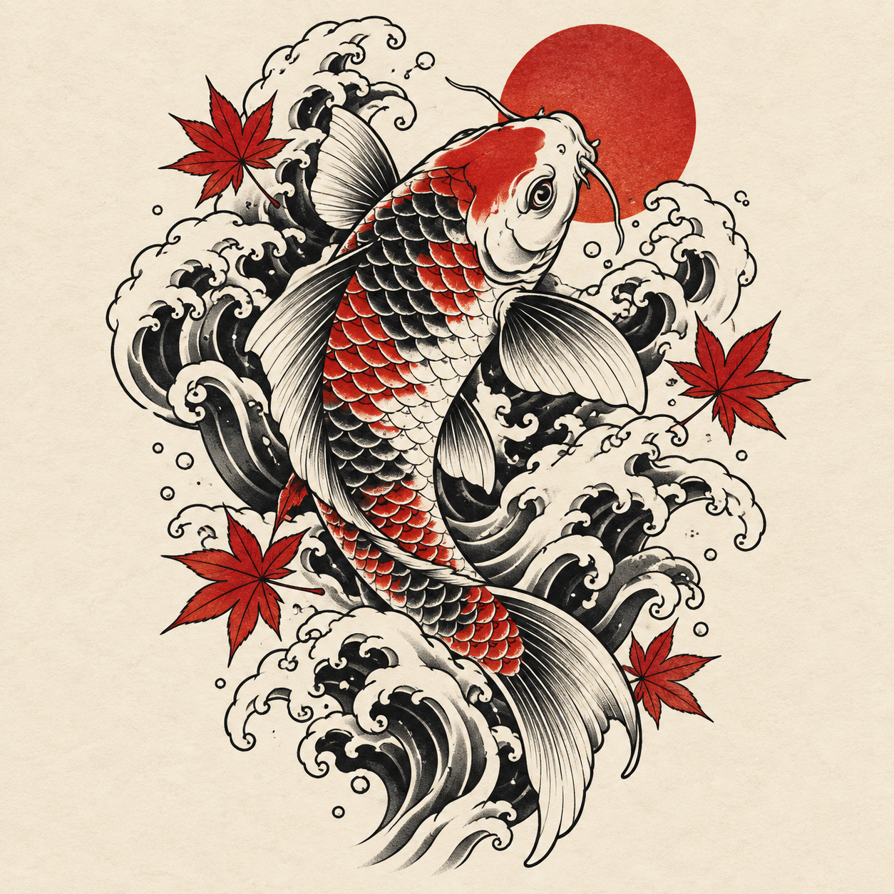 Japanese inspired tattoo design example